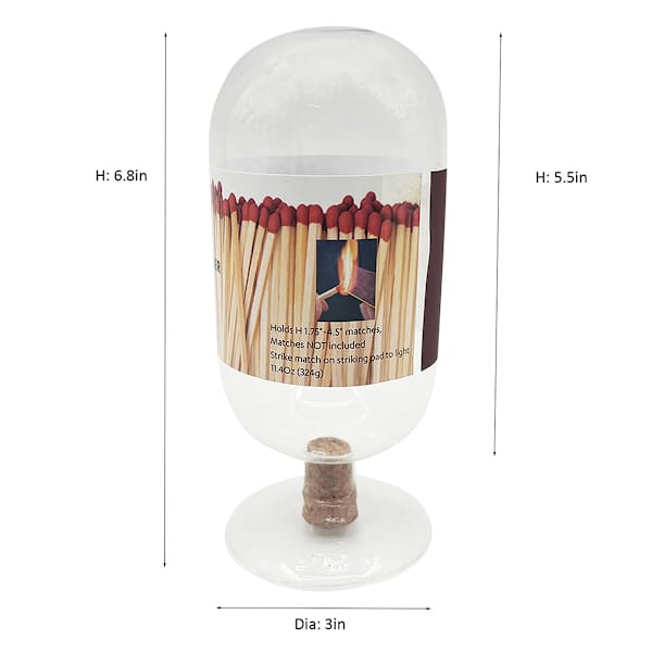 Glass Match Holder with Striker