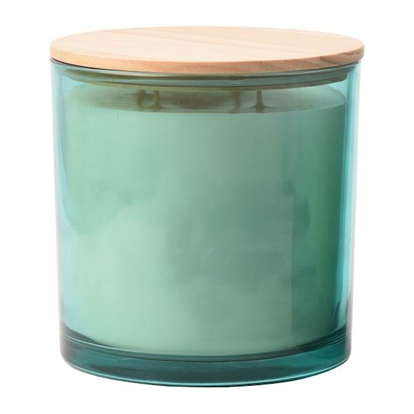 Blue Sprayed Glass Citronella Candle, 50oz