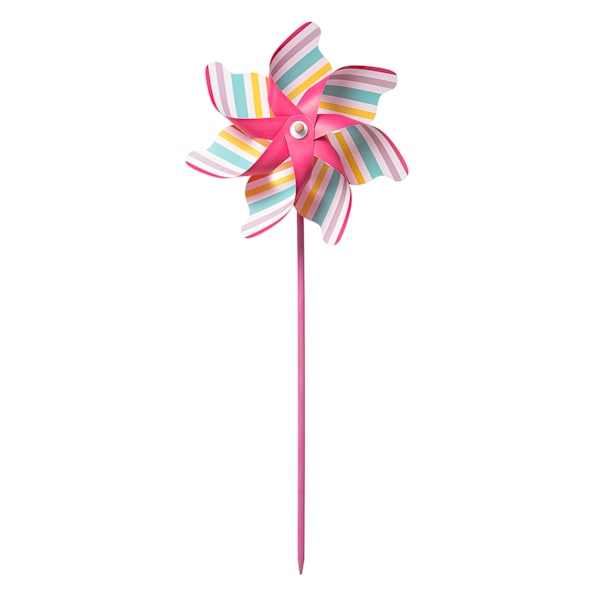 Bunny Brights Colorful Striped Plastic Whirligig, 41"