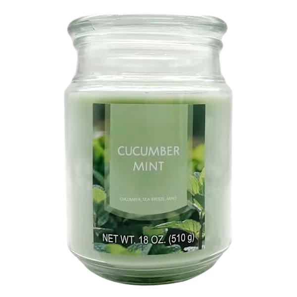 Cucumber Mint Scented Jar Candle, 18oz