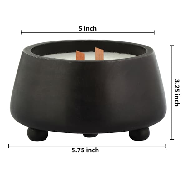 Black Wood Wick Citronella Candle, 12oz
