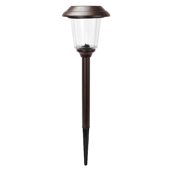 10-Lumen Solar Oil Rubbed Bronze Lined Glass Pathway Light