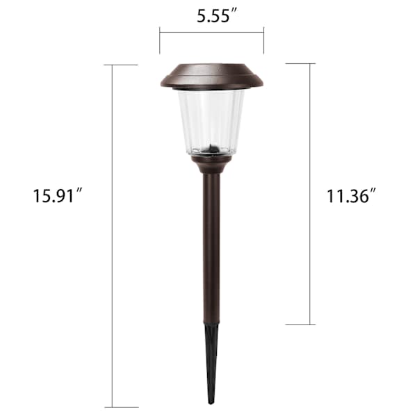 10-Lumen Solar Oil Rubbed Bronze Lined Glass Pathway Light