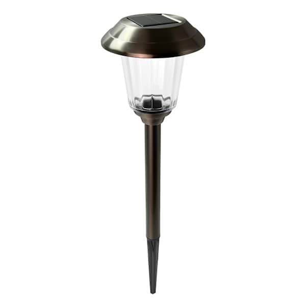 10-Lumen Solar Silver Lined Glass Pathway Light