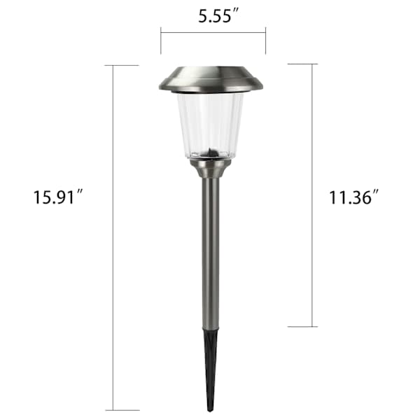 10-Lumen Solar Silver Lined Glass Pathway Light