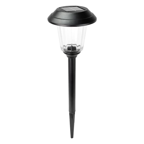 10-Lumen Solar Black Lined Glass Pathway Light