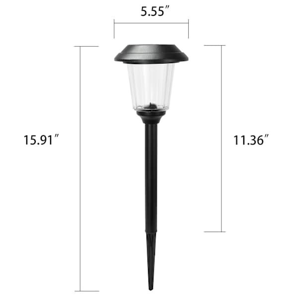 10-Lumen Solar Black Lined Glass Pathway Light
