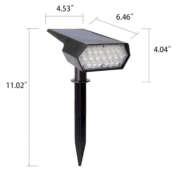 250-Lumen Solar Black Spotlight