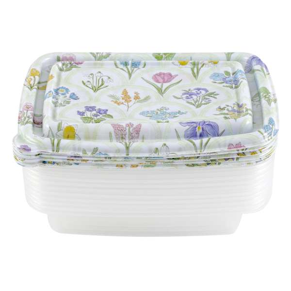 20-Piece Garden Floral Rectangle Food Storage Set