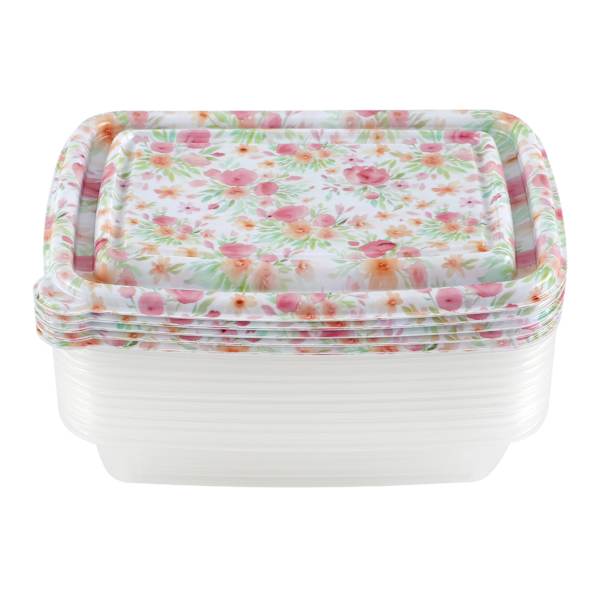 20-Piece Roses Rectangle Food Storage Set
