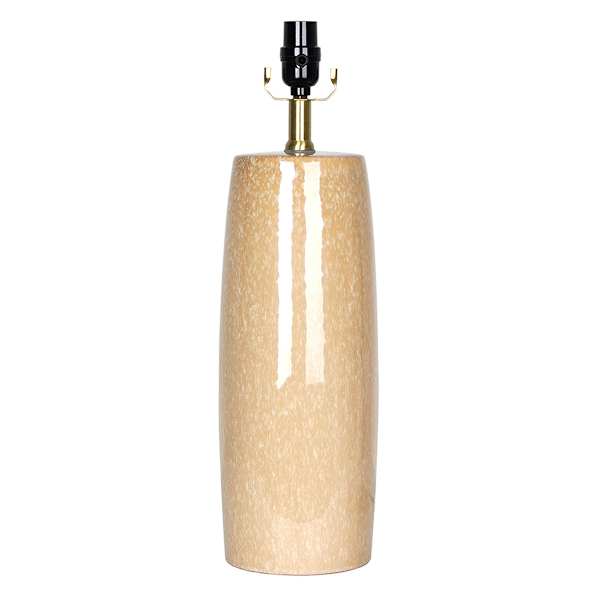 Tan Speckled Ceramic Tapered Column Medium Table Lamp Base, 20.5"