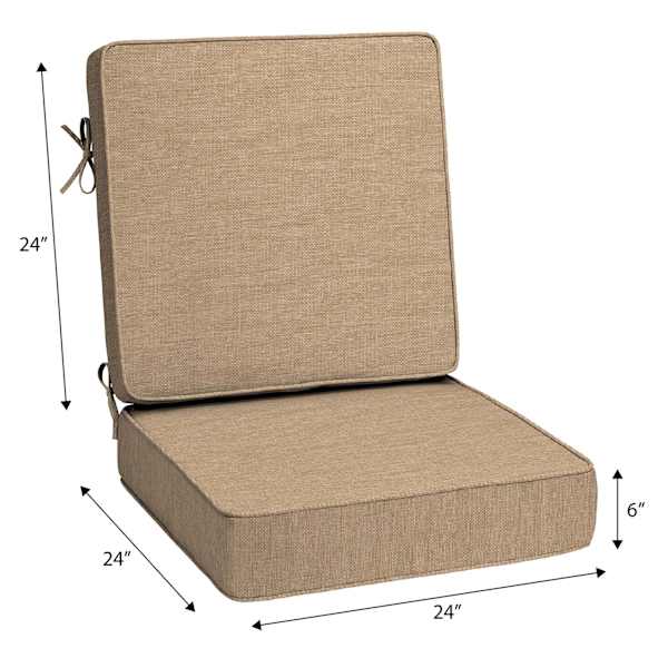 2-Piece Neutral Tempo Grain Premium Outdoor Deep Seat Cushion