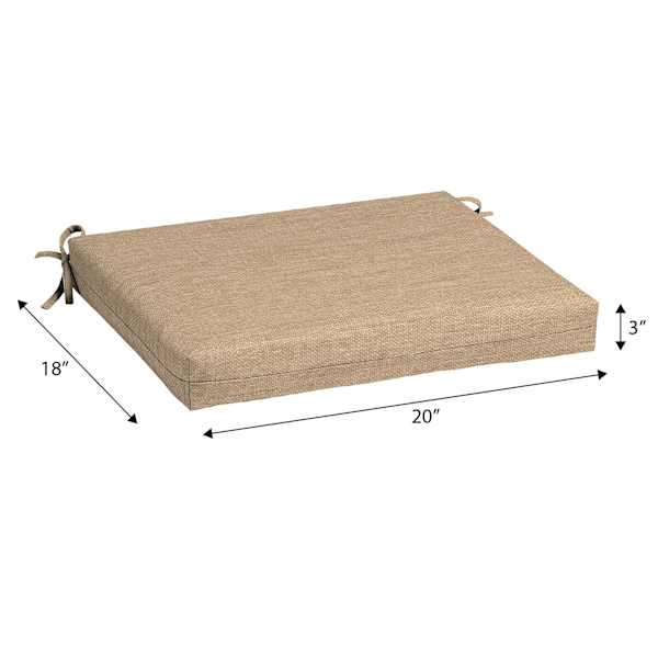 Neutral Tempo Grain Premium Outdoor Square Seat Cushion