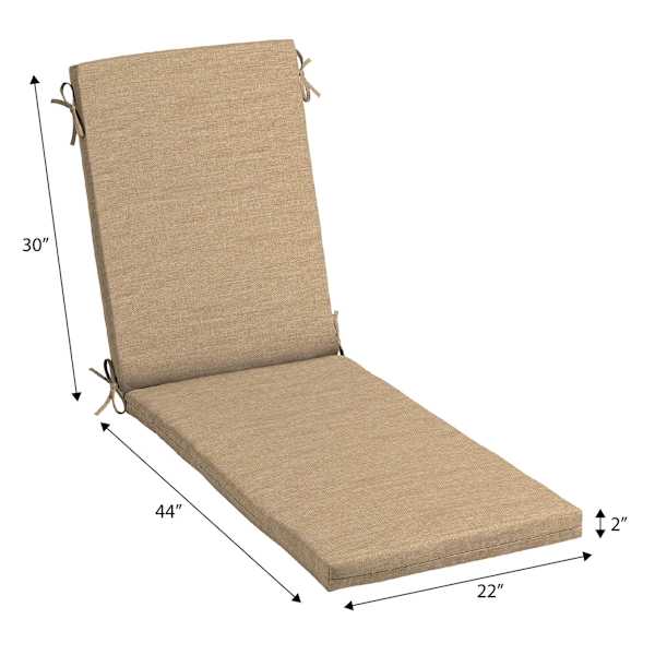 Neutral Tempo Grain Premium Outdoor Chaise Lounge Cushion