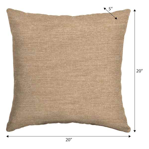 Neutral Tempo Grain Premium Oversized Square Outdoor Throw Pillow, 20"