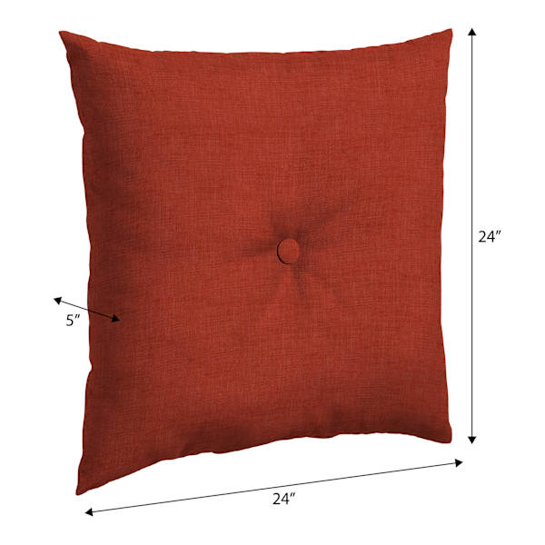 Cinnamon Premium Woven Outdoor Tufted Back Cushion