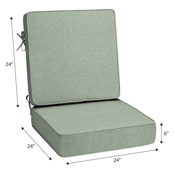 2-Piece Spa Blue Premium Woven Outdoor Deep Seat Cushion