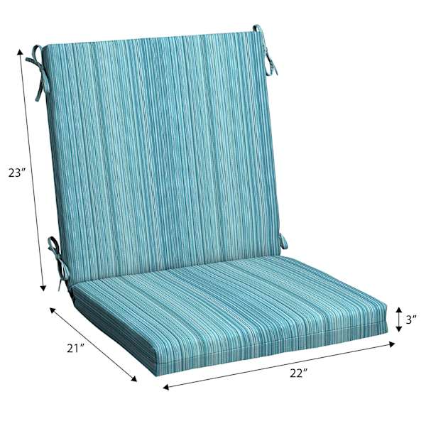 Sea Breeze Blue Premium Woven Outdoor Hinged Cushion