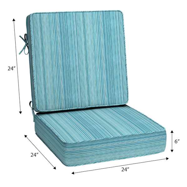 2-Piece Sea Breeze Premium Woven Deep Seat Cushion