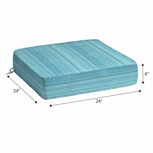 Sea Breeze Blue Premium Woven Outdoor Deep Seat Cushion