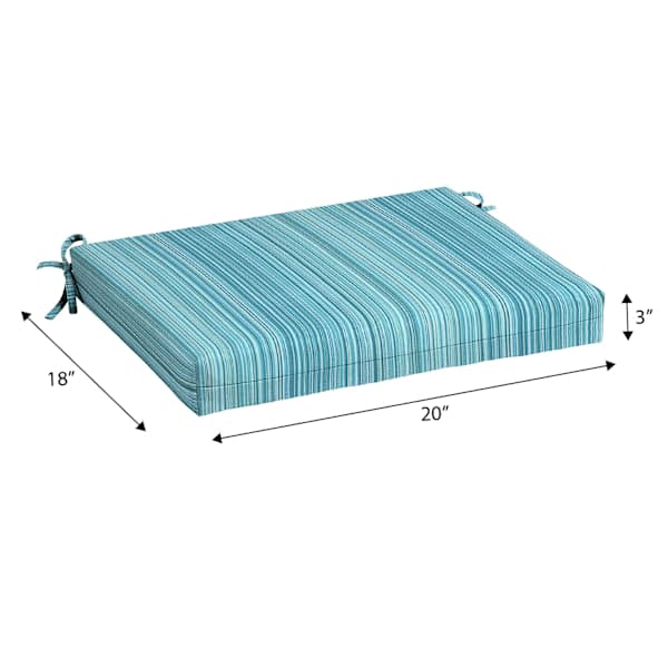 Sea Breeze Blue Premium Woven Outdoor Square Seat Cushion