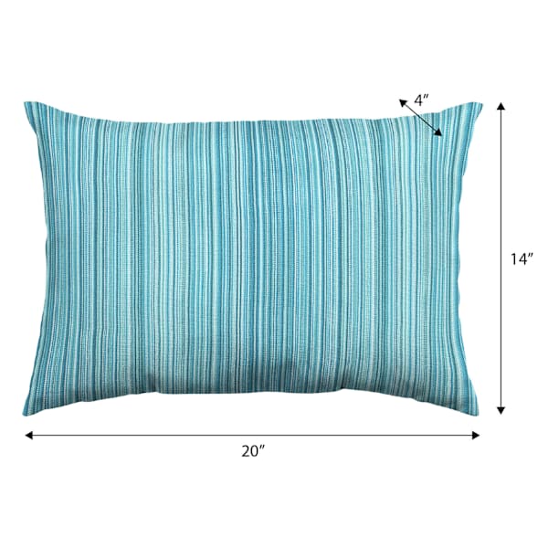 Sea Breeze Premium Woven Lumbar Outdoor Throw Pillow, 14x20