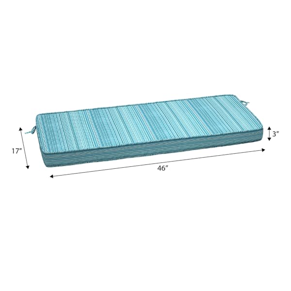 Sea Breeze Blue Premium Woven Outdoor Bench Cushion