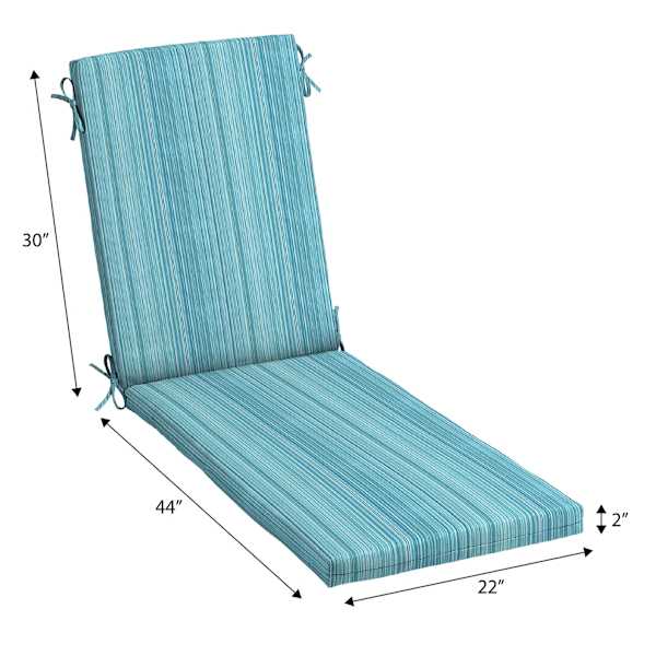 Sea Breeze Blue Premium Woven Outdoor Chaise Lounge Cushion