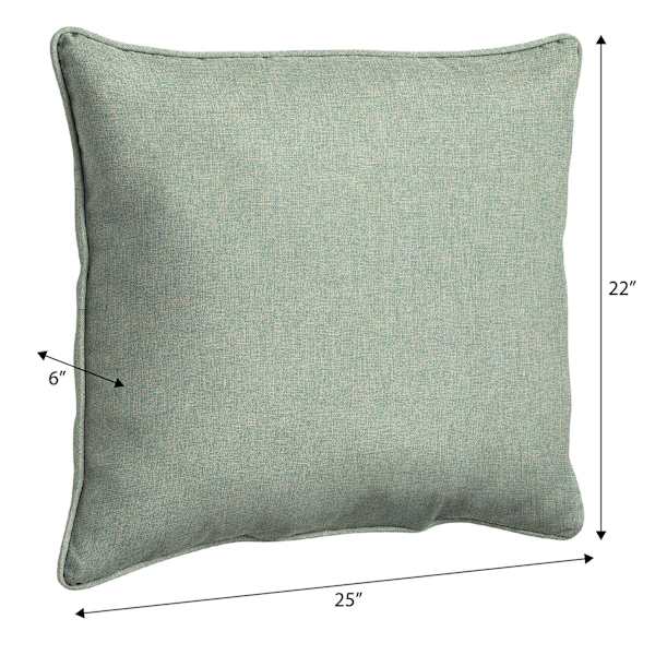 Spa Blue Premium Woven Outdoor Corded Back Cushion