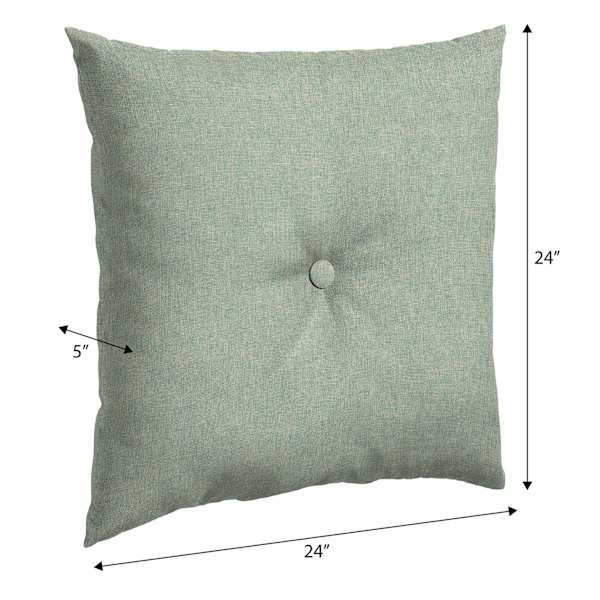 Spa Blue Premium Woven Outdoor Tufted Back Cushion