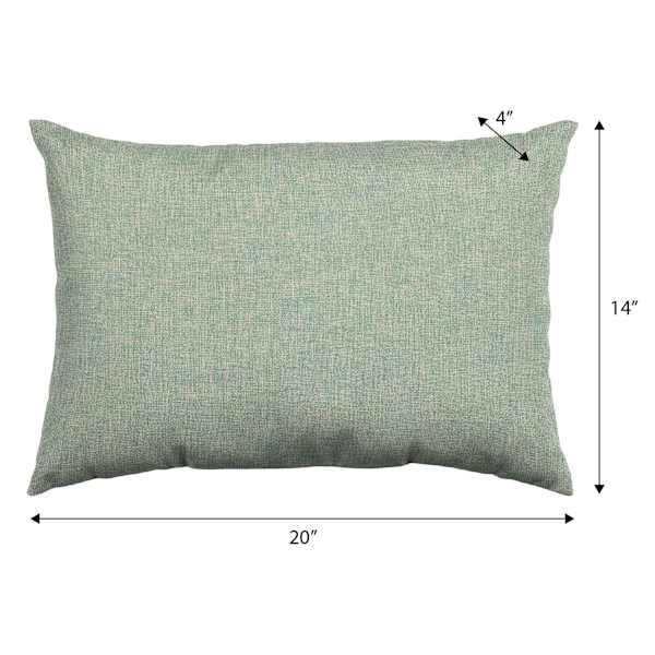 Spa Blue Premium Woven Lumbar Outdoor Throw Pillow, 14x20