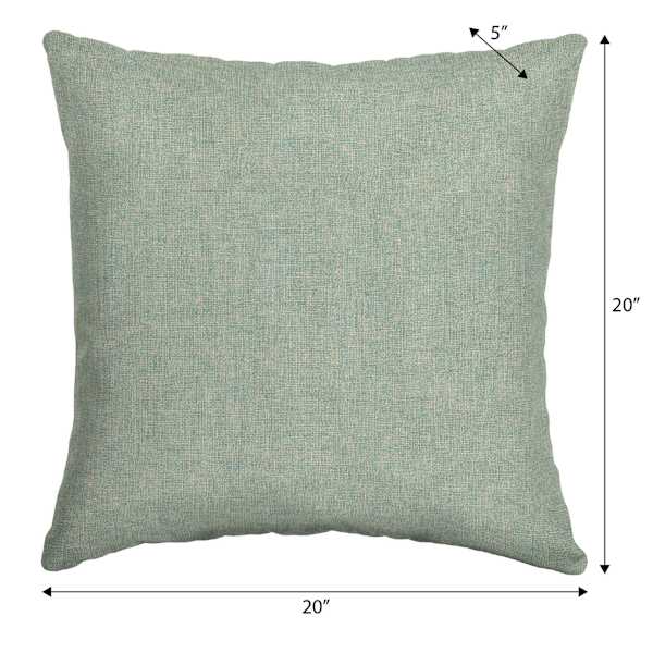 Spa Blue Premium Woven Oversized Square Outdoor Throw Pillow, 20"