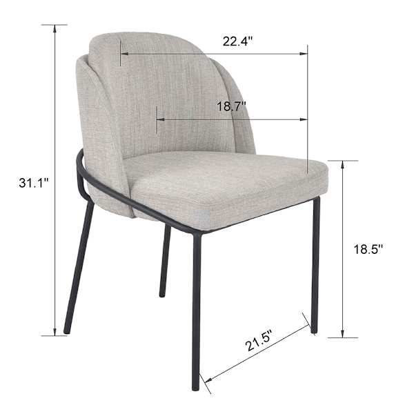 Aria Dining Chair, Light Grey