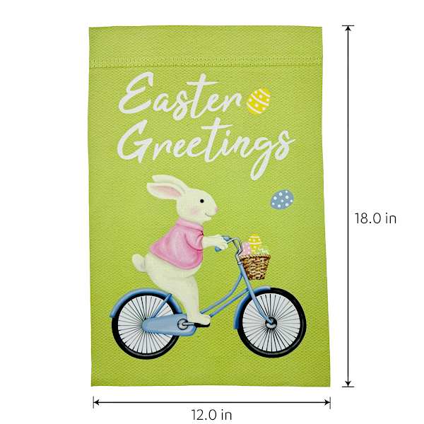 Homespun Easter Bunny Easter Greetings Yard Flag, 18"