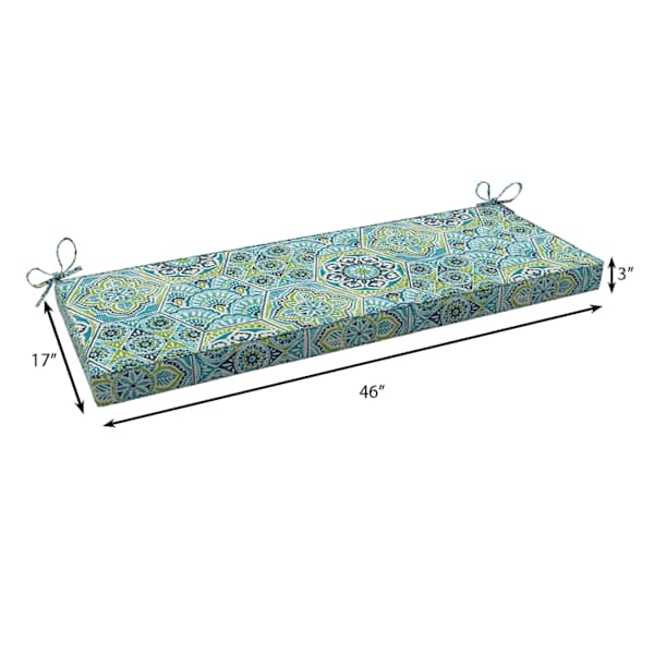 Calista Teal Outdoor Bench Cushion