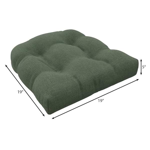 Honeybloom Endive Green Premium Outdoor Wicker Seat Cushion
