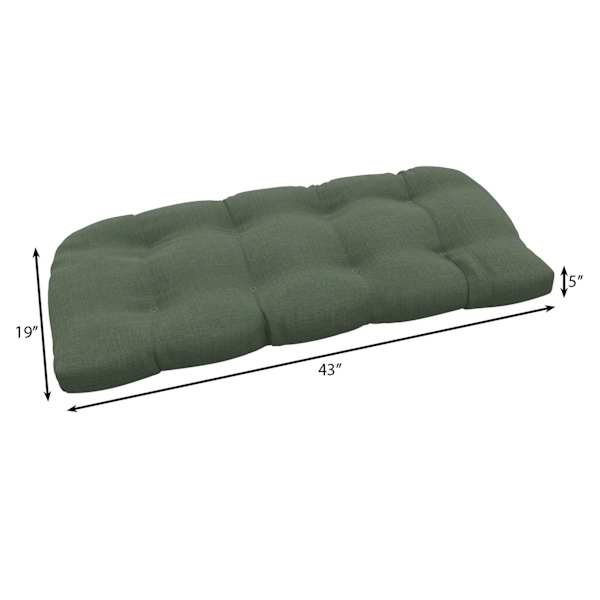 Honeybloom Endive Green Premium Outdoor Wicker Settee Cushion