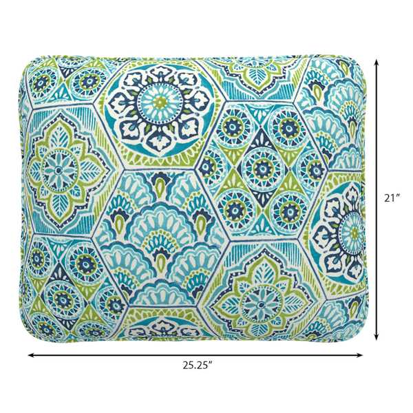 Calista Teal Outdoor Corded Back Cushion