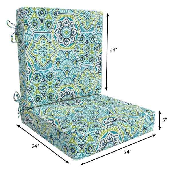 2-Piece Calista Teal Outdoor Deep Seat Cushion