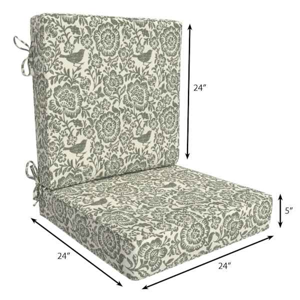 Honeybloom 2-Piece Endive Floral Outdoor Deep Seat Cushion Set