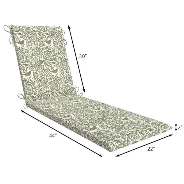 Honeybloom Endive Floral Outdoor Chaise Lounge Cushion