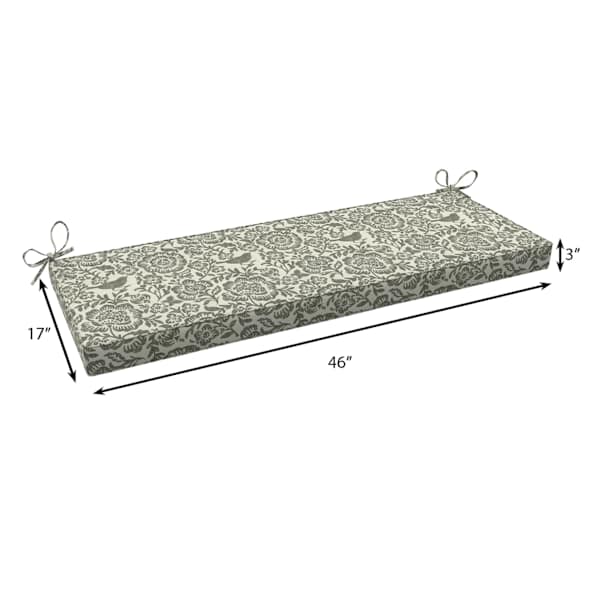 Honeybloom Endive Floral Outdoor Bench Cushion