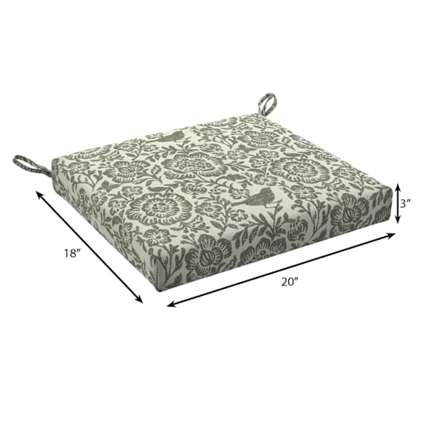 Honeybloom Endive Floral Outdoor Square Seat Cushion