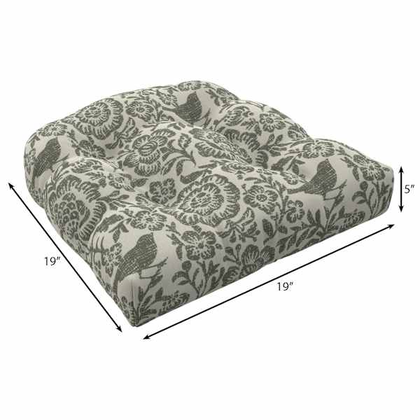 Honeybloom Endive Floral Outdoor Wicker Seat Cushion