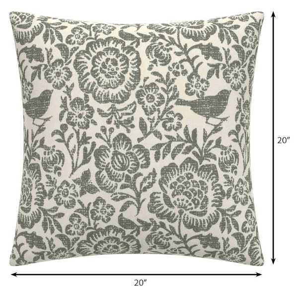Honeybloom Endive Floral Oversized Square Outdoor Throw Pillow, 20"