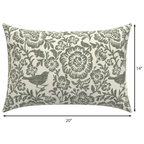 Endive Floral Lumbar Outdoor Throw Pillow, 14x20