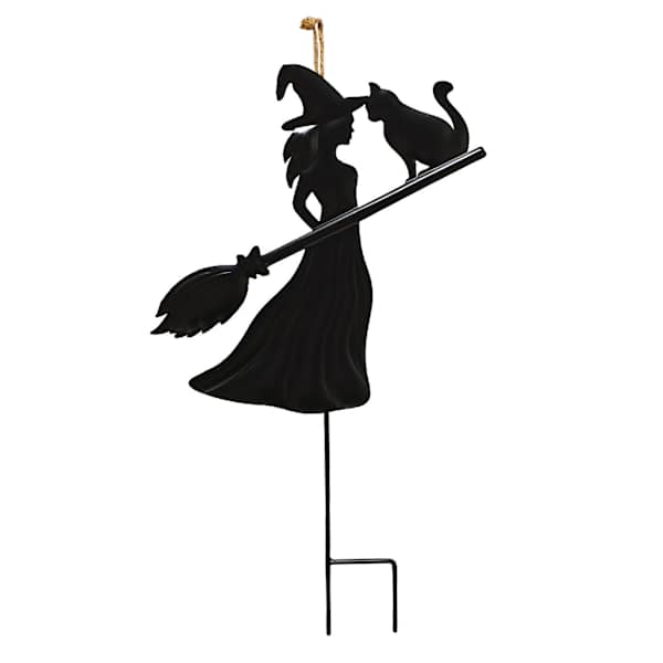 Spellbound Witch & Cat Yardstake, 24"