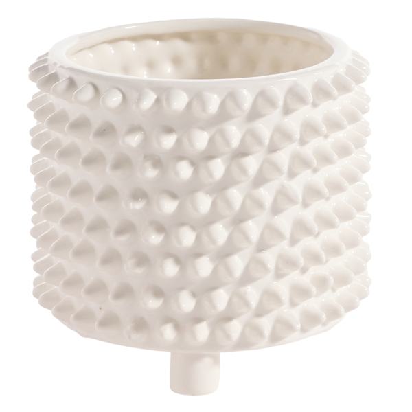 Found & Fable Indoor Studded White Planter, Medium