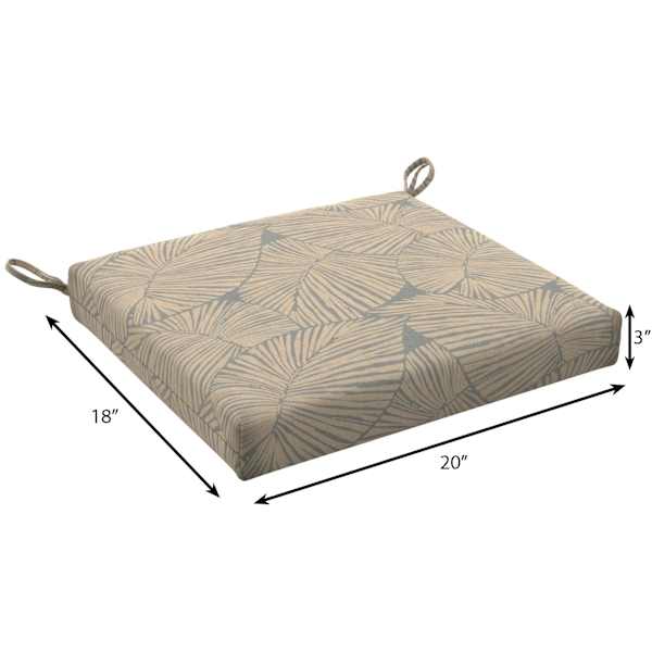 Found & Fable Talia Palm Outdoor Square Seat Cushion