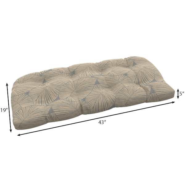Found & Fable Talia Palm Outdoor Wicker Settee Cushion